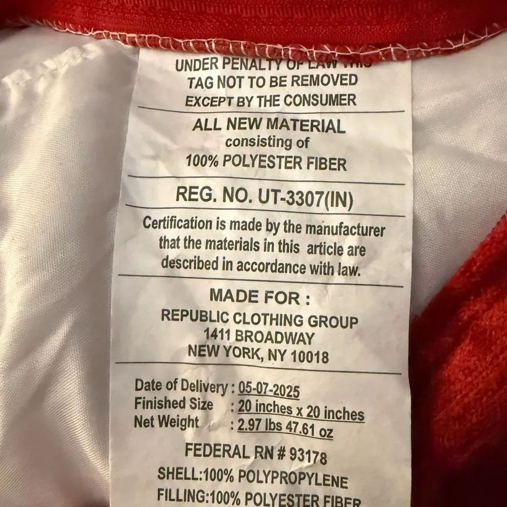 Magaschoni Red Velvet Holiday Accent Pillow